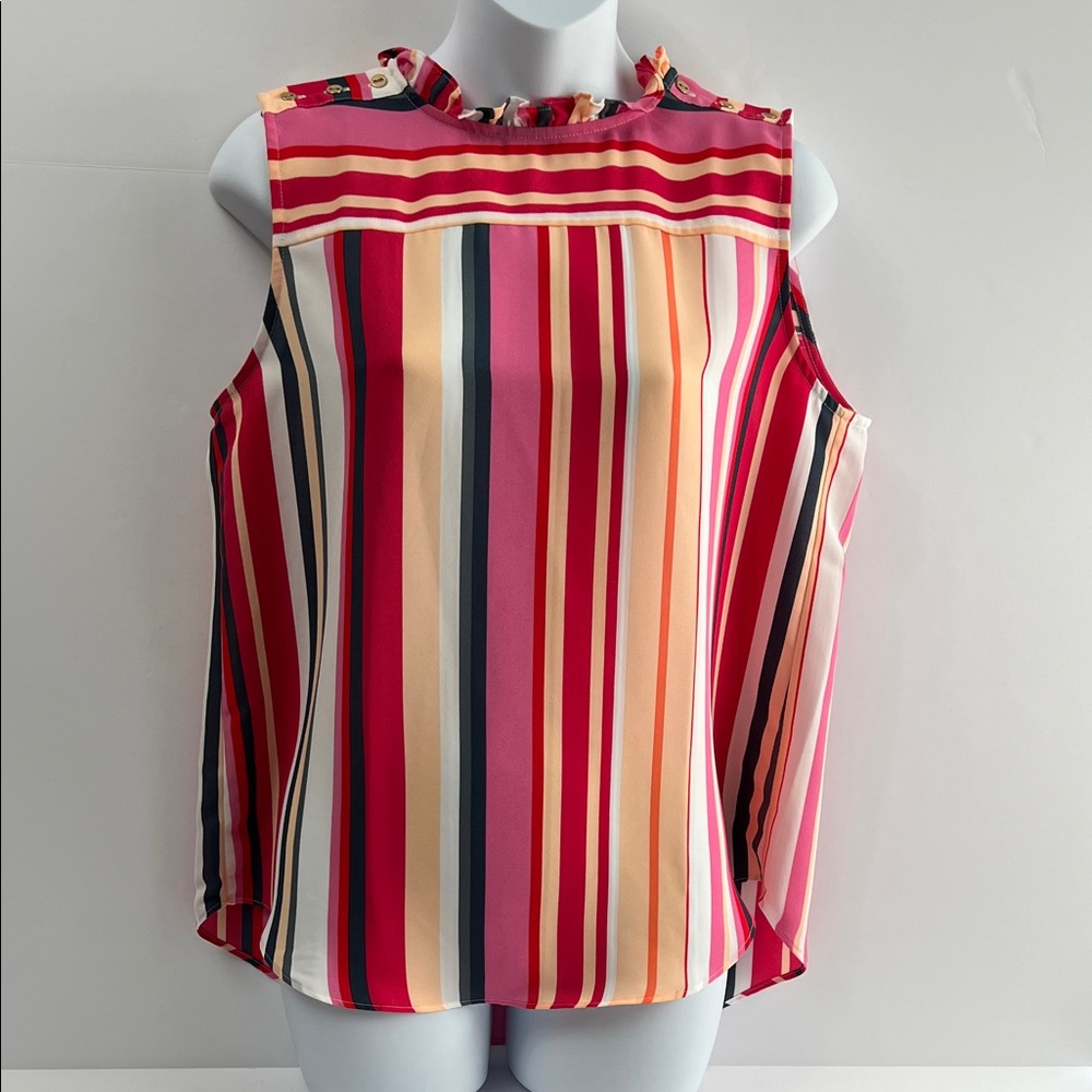 LOFT Multicolor Striped Sleeveless Blouse